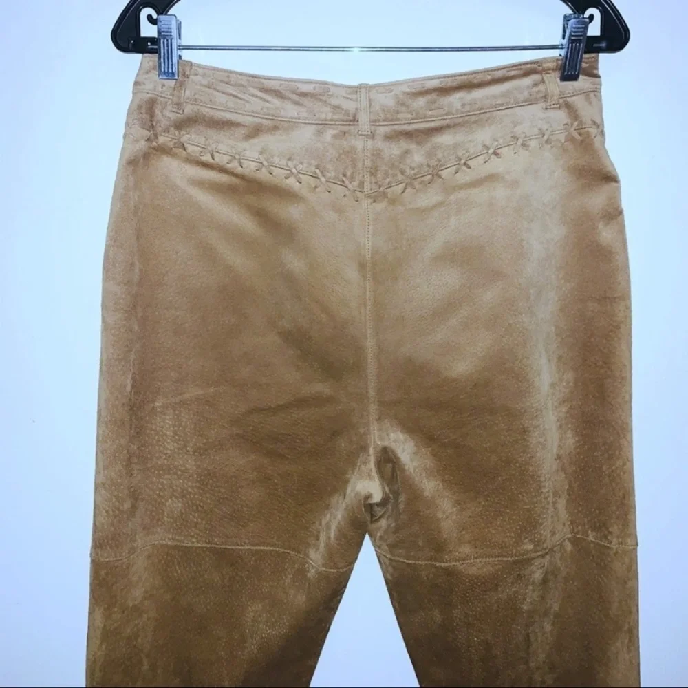 EUC 100% Leather Vintage Jones New York Lace Up Suede Leather Pants